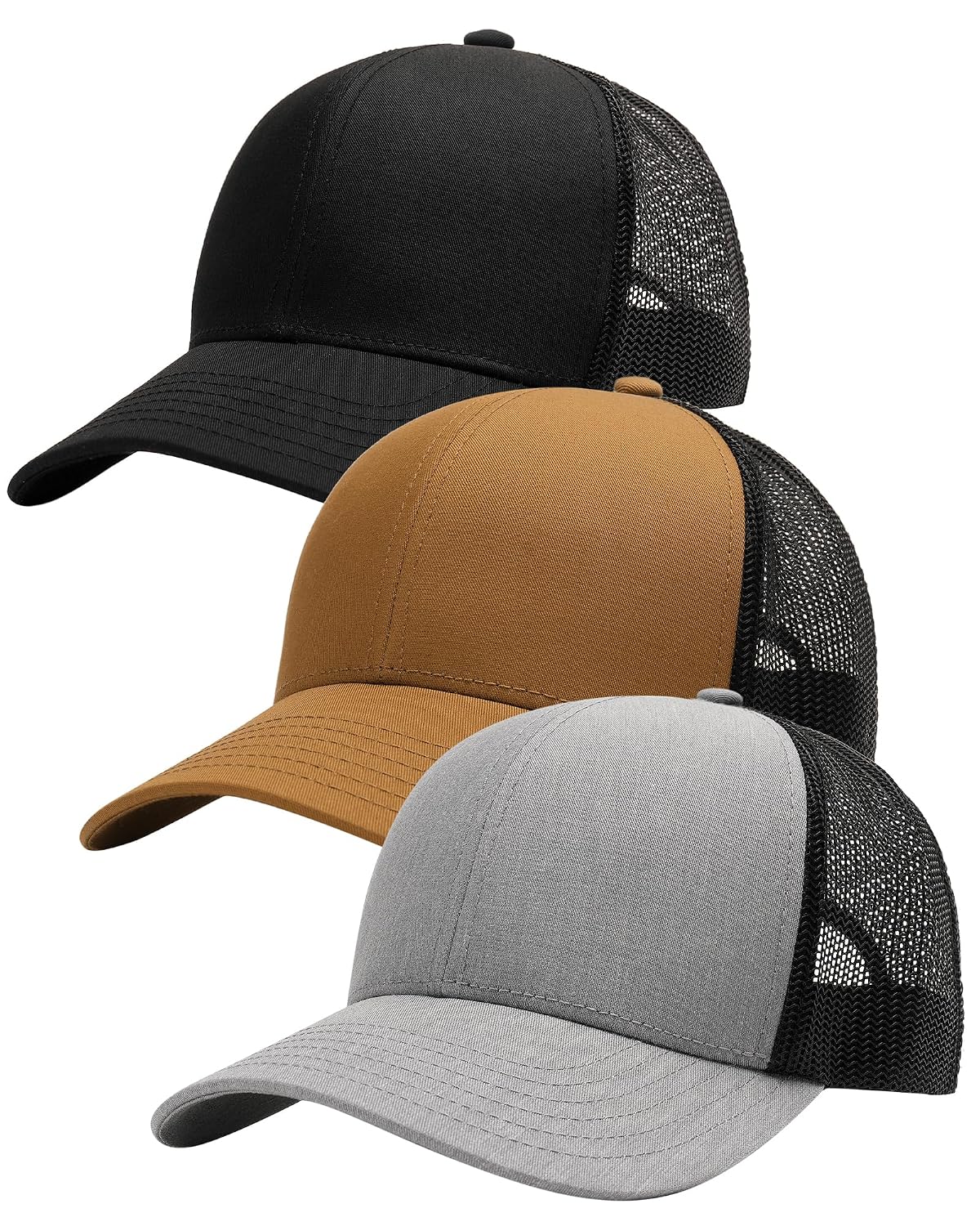 FURTALK Mens Trucker Hat Structured Mesh Baseball Cap Adjustable Classic